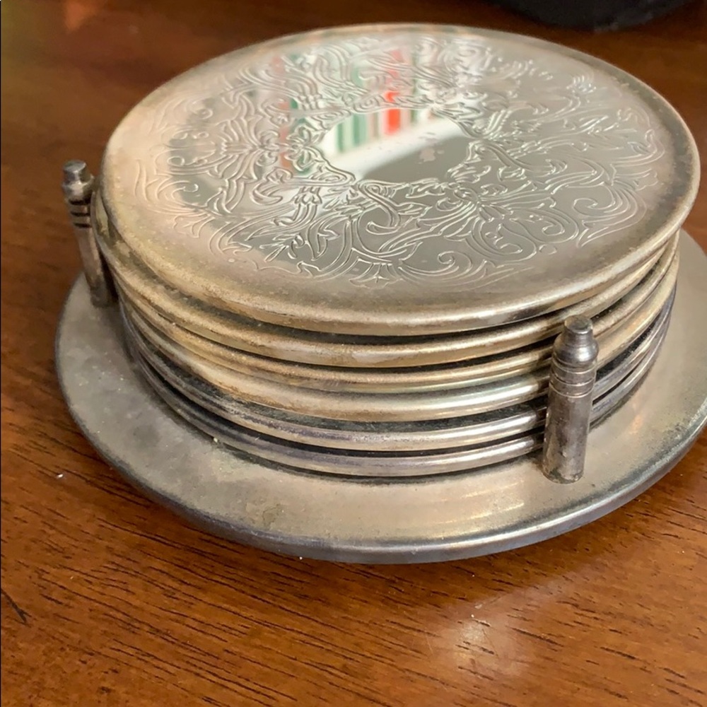 Genuine silver coasters set of 6 - Picture 2 of 7